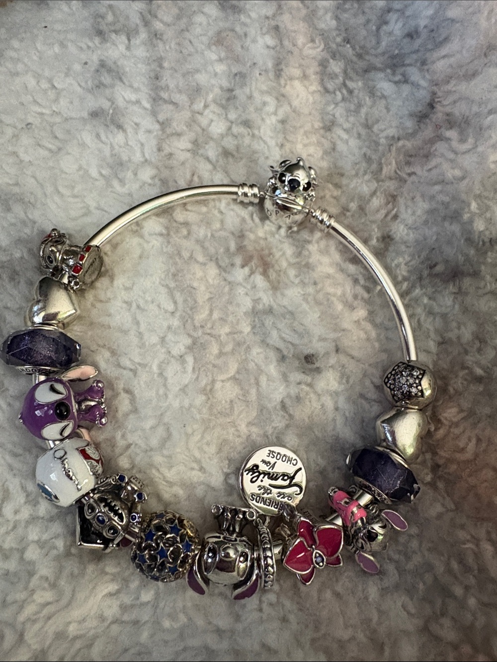 Pandora Stitch bracelet with charms